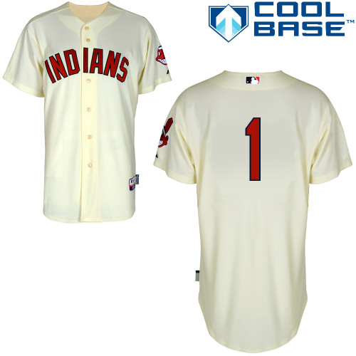 David Adams #1 MLB Jersey-Cleveland Indians Men's Authentic Alternate 2 White Cool Base Baseball Jersey